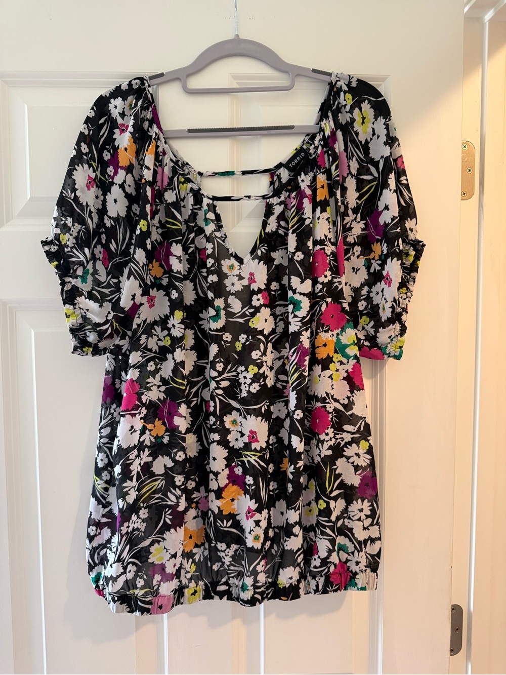 Torrid Floral V-Neck Blouse